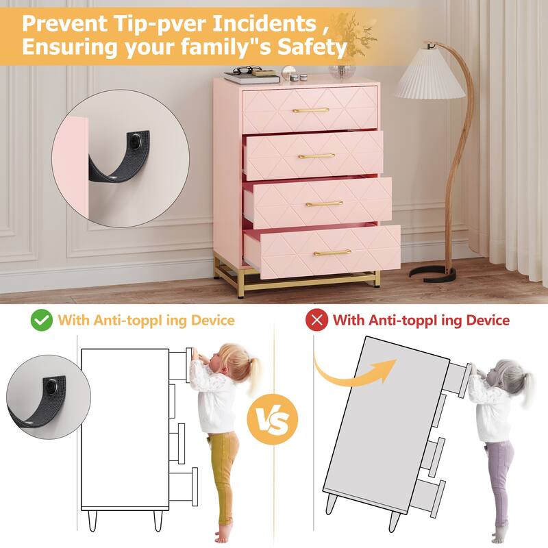 Dresser for Bedroom with 4 Drawer