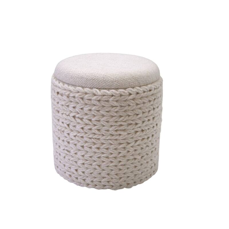 Handwoven Fabric Storage Ottoman