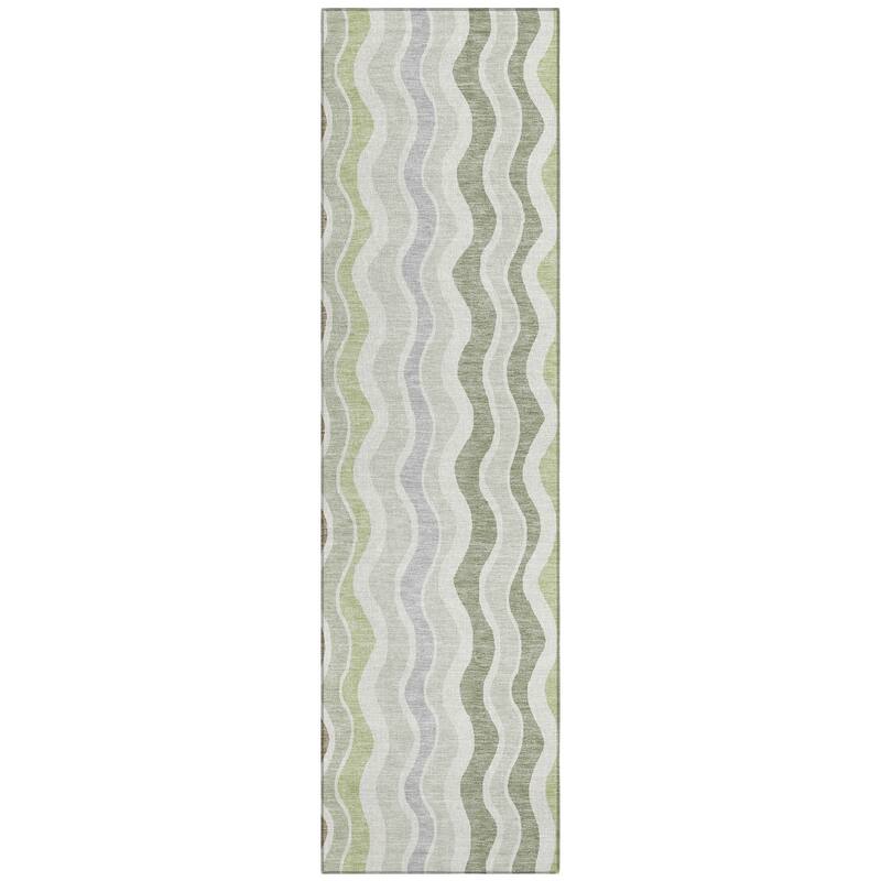 Machine Washable Indoor/ Outdoor Funky Stripe Chantille Rug