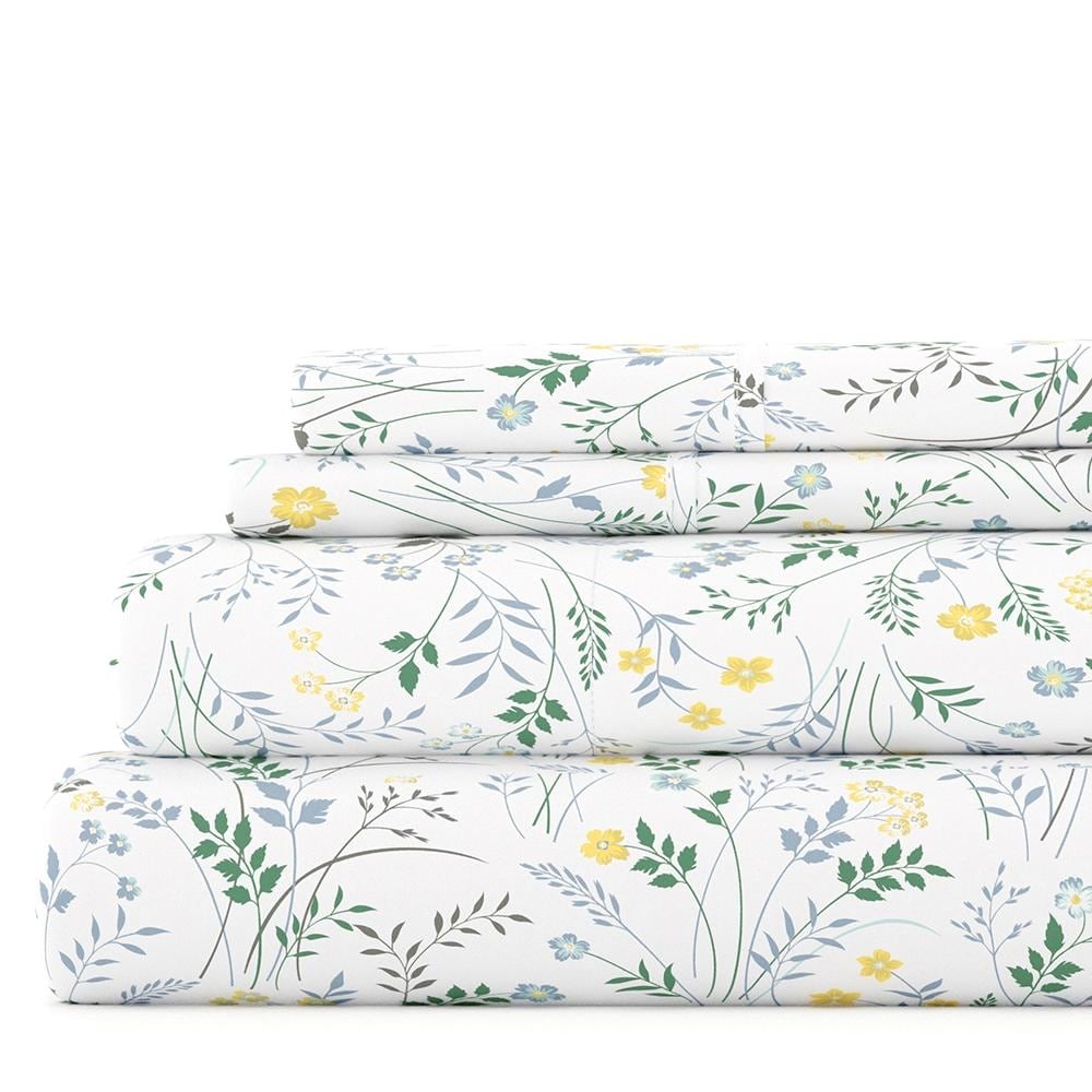 Becky Cameron Wildflower Pattern 4 Piece Deep Pocket Bed Sheets Set