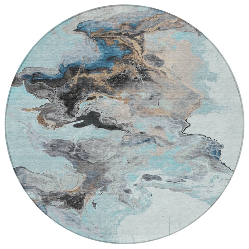 HomeRoots Abstract Modern Rectangle Outdoor Rug