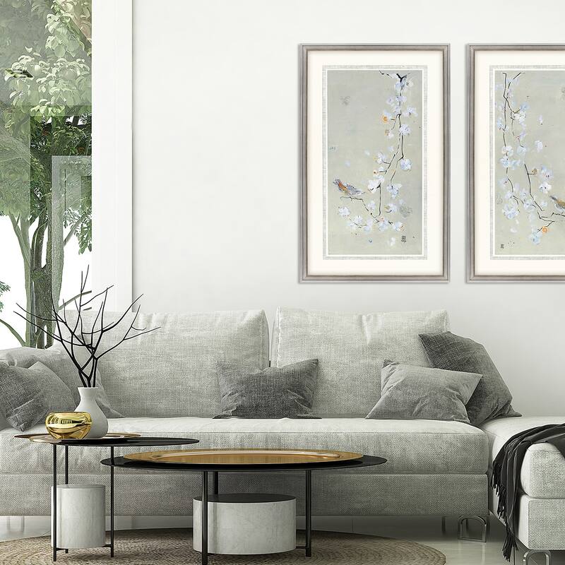 Bird Family I Framed Art Giclee Under Glass - White