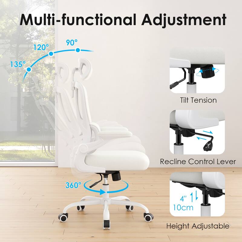 Ergonomic Office Chair, Desk Chair with Headrest and Lumbar Support, High Back Swivel Home Office Chair