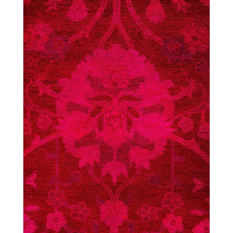 Overdyed, One-of-a-Kind Hand-Knotted Area Rug - Pink - 10' 2" x 13' 6"