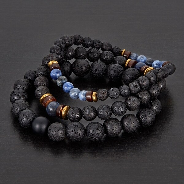 Stunning Genuine Black Hematite Stone Stretch Bracelet