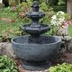preview thumbnail 1 of 8, 3-Tier Budding Fruition Outdoor Water Fountain Backyard Feature - 34"