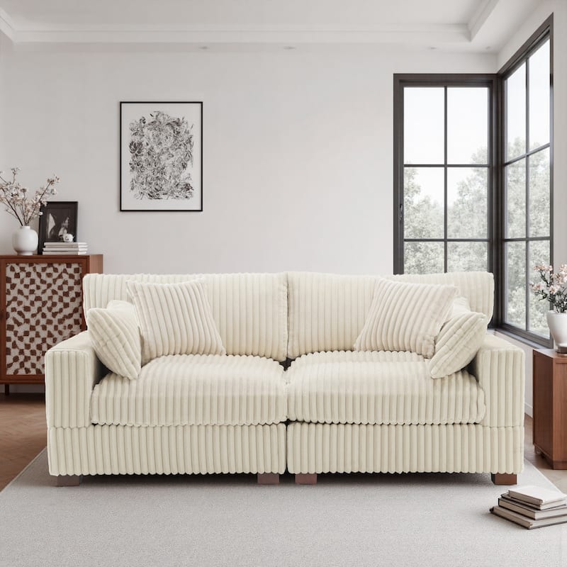 80"Plush Upholstery Loveseat Modular Sofa Couch