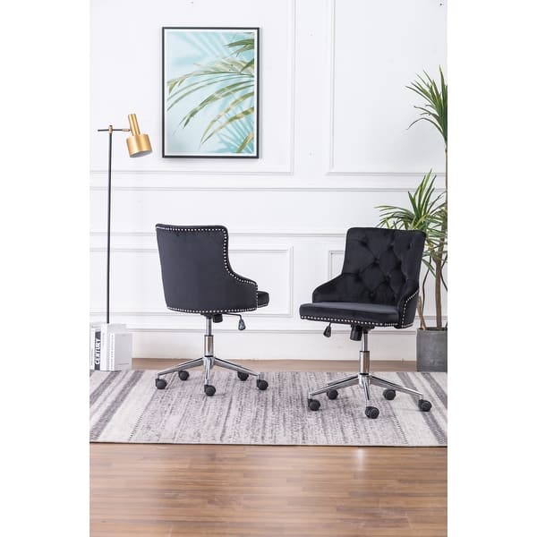 Shop Best Quality Furniture Button Tufted Velvet Or Faux Leather Office Chair With Nailhead Trim Overstock 31674295