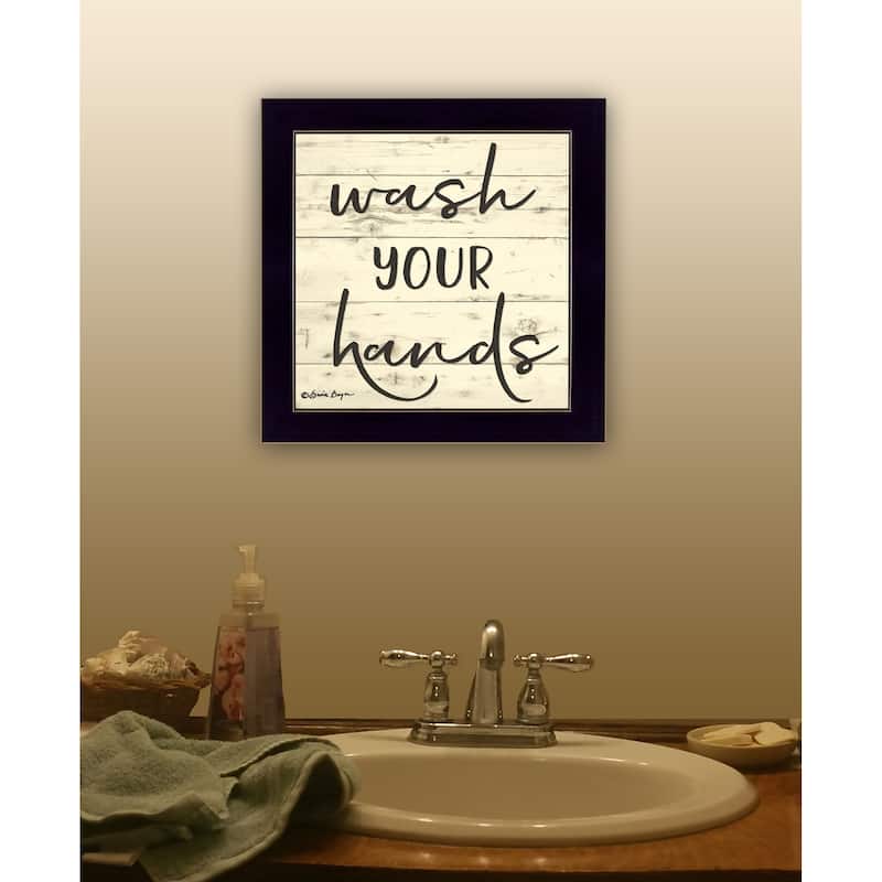 TrendyDecor4U "Wash Your Hands" Framed Print Wall Art