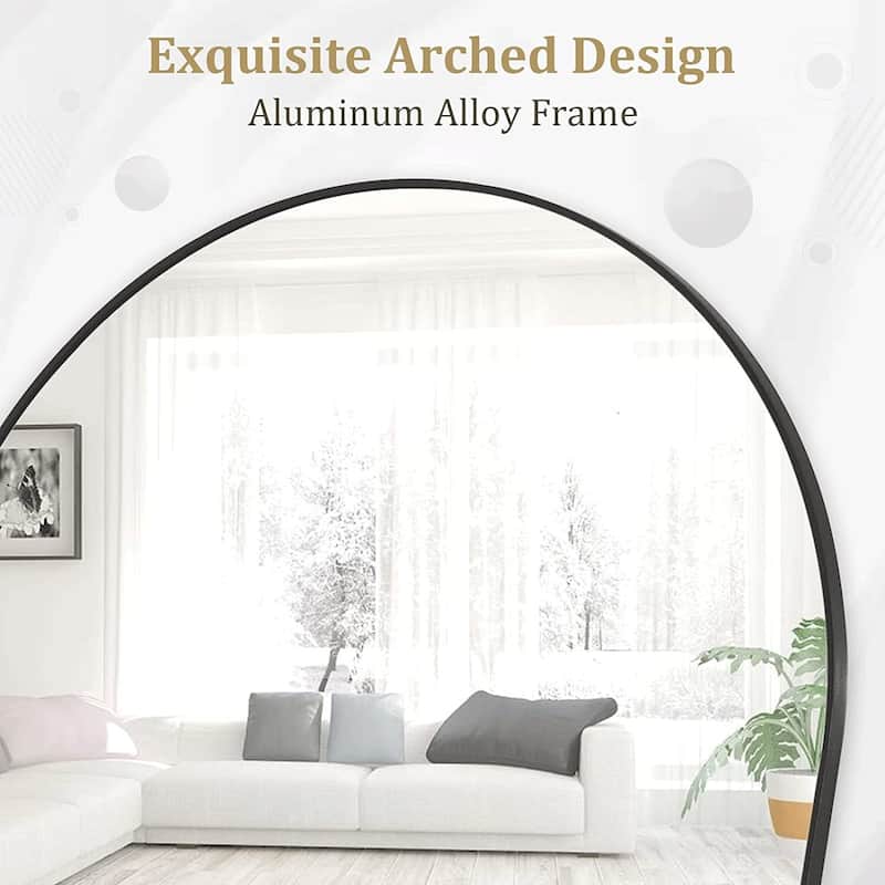 Arched Full Length Floor Mirror Full Body Standing Mirror Wall Decor