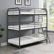 preview thumbnail 1 of 8, Twin over Twin Size Metal Furniture Triple Bunk Bed with Ladder and Fence for Bedroom, Kids, Boys and Girls Twin over Twin - Black