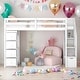 preview thumbnail 1 of 12, Modern Twin Size Loft Bed With 4 Storage Drawers,Shelves and Stairs,Solid Construction White