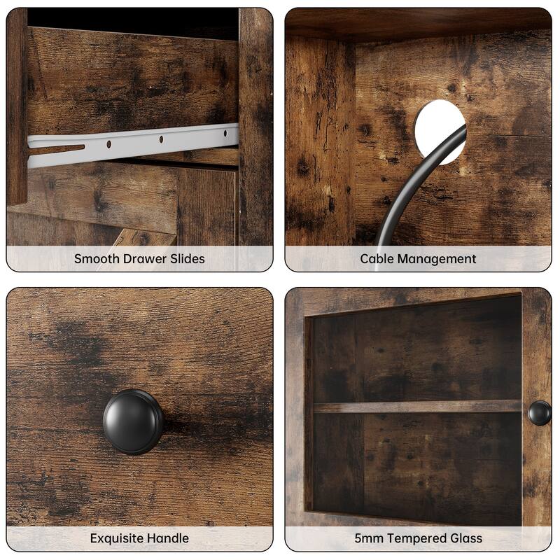 Kitchen Pantry Storage Cabinet, Freestanding Hutch Cabinet with Buffet Cupboard, Tall Storage Cabinets