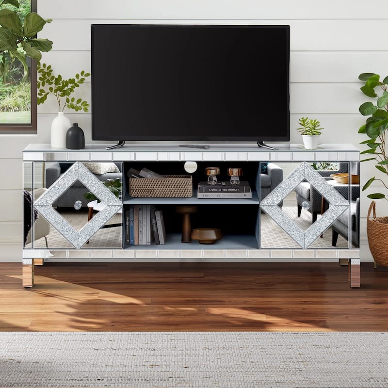 Mirrored TV Stand for 65+ inch TV