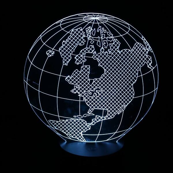 Shop Dc 5v American Earth Shape 3d Acrylic Led Night Light 7 Color