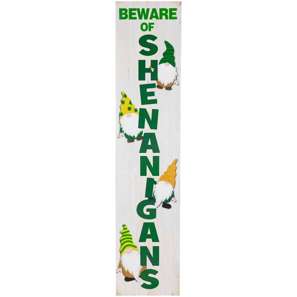 Beware of Shenanigans St. Patricks Day Wall Sign - 36"