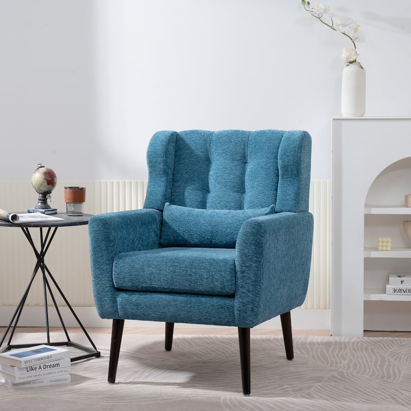 Modern Accent Chair,Chenille Arm Chairs for Living Room,Comfy Soft Padded Lounge Chair in Small Space, Bedroom