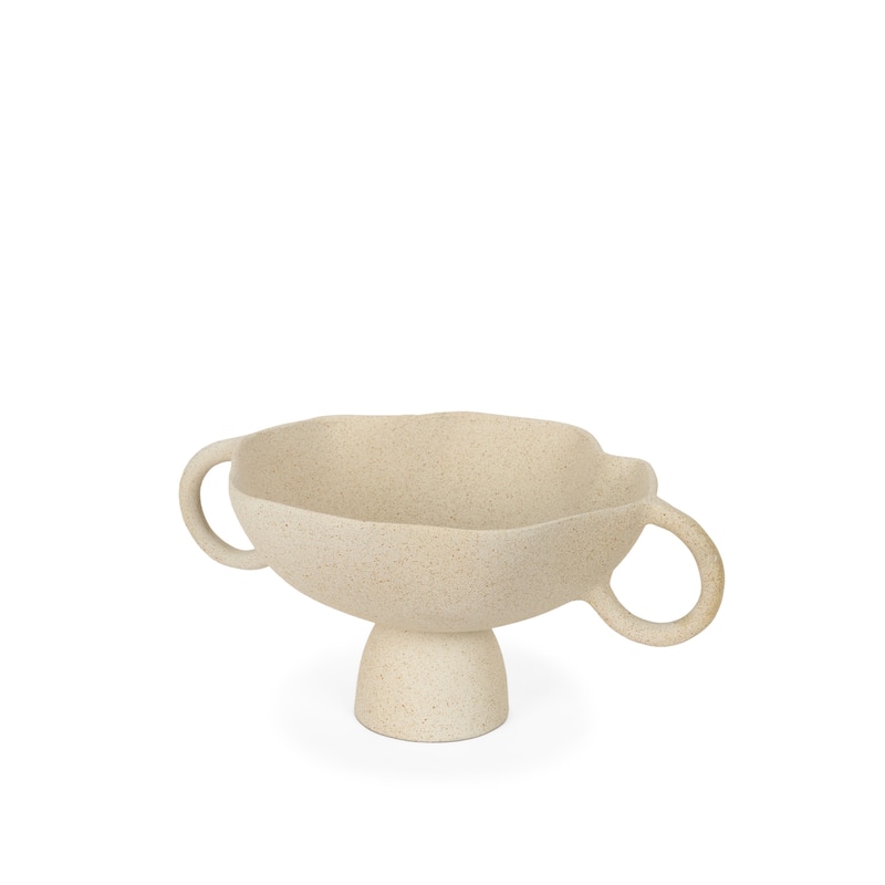 Radka Beige Textured Small Metal Decorative Bowl - 11.22 x 15.55 x 6.75