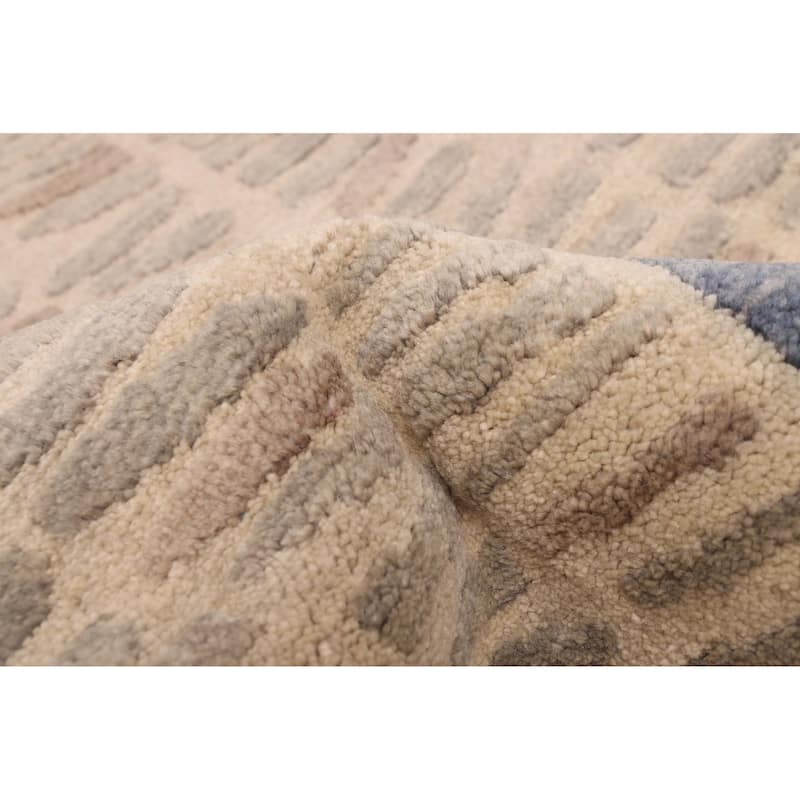 ECARPETGALLERY Hand-knotted Tangier Light Khaki Wool Rug - 8'1 x 9'9