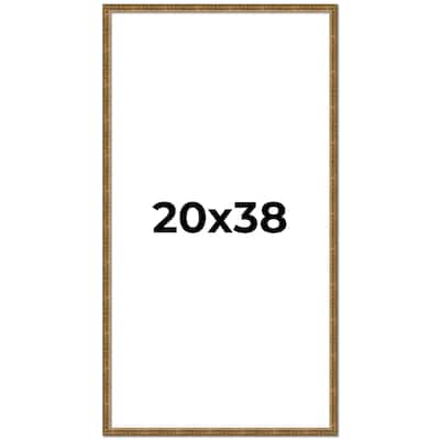 20x38 Frame Black Real Wood Picture Frame Kingsley Gold Distressed Photo Frame with UV Acrylic Foam Board Backing &