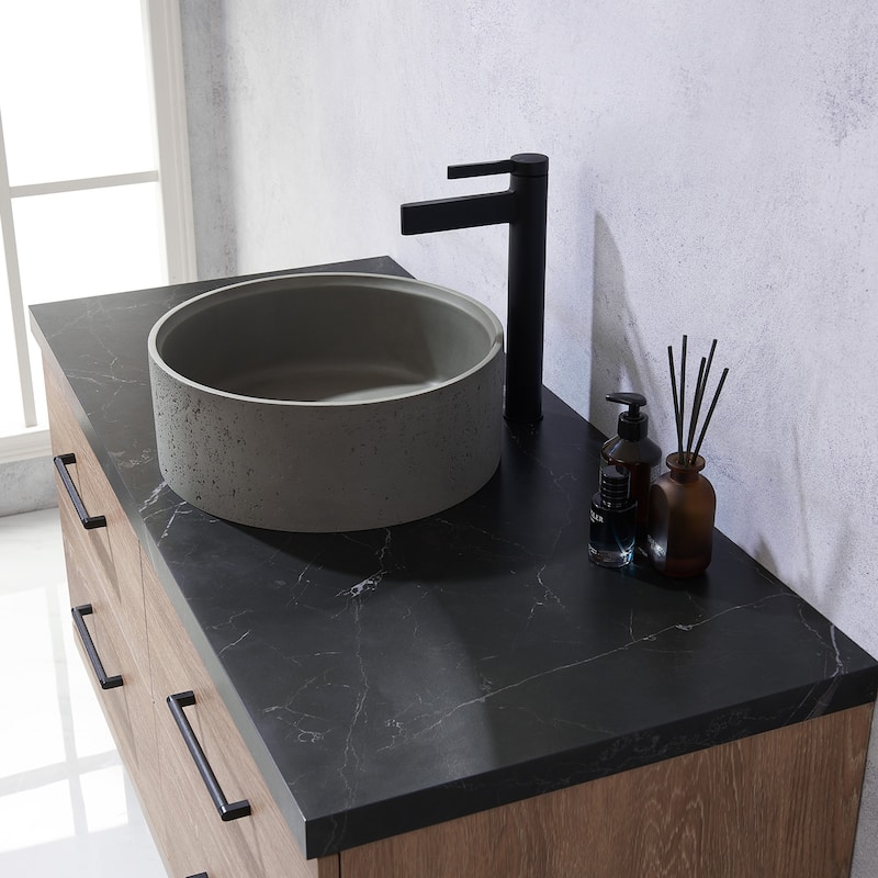 Trento Bath Vanity with Sintered Stone Top with Concrete Sink (R)