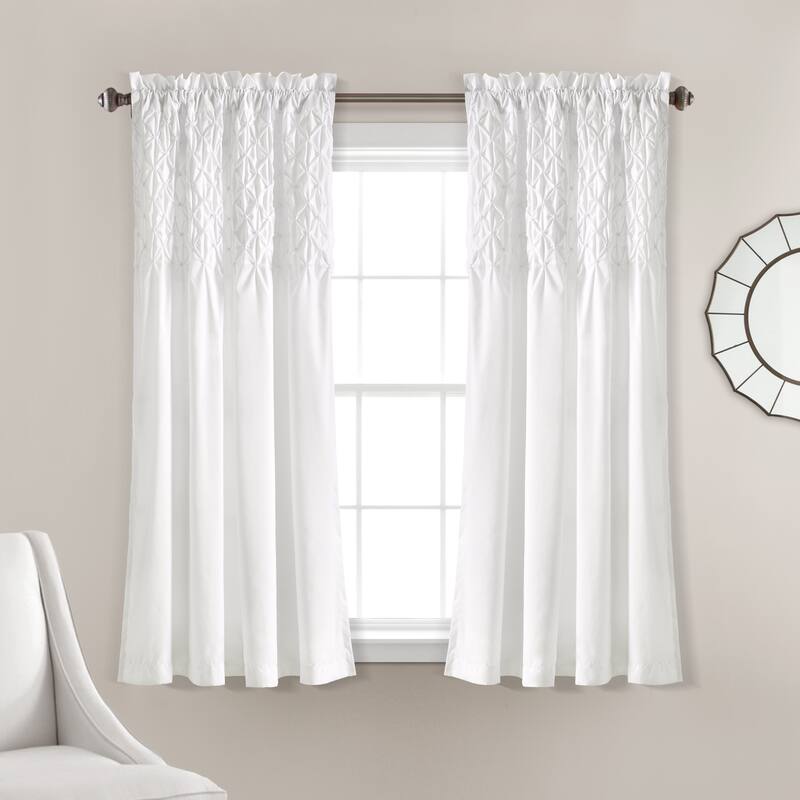 The Gray Barn Sunset Hollow Window Curtain Panel Pair - 63 Inches - White