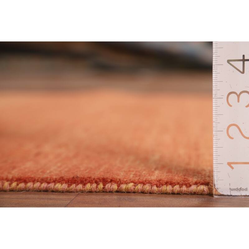 Orange Gabbeh Oriental Foyer Rug Handmade Wool Carpet - 3'4"x 4'10"