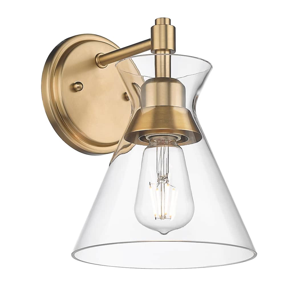 Golden Lighting 0511-1W CLR Malta 10" Tall Bathroom Sconce with a