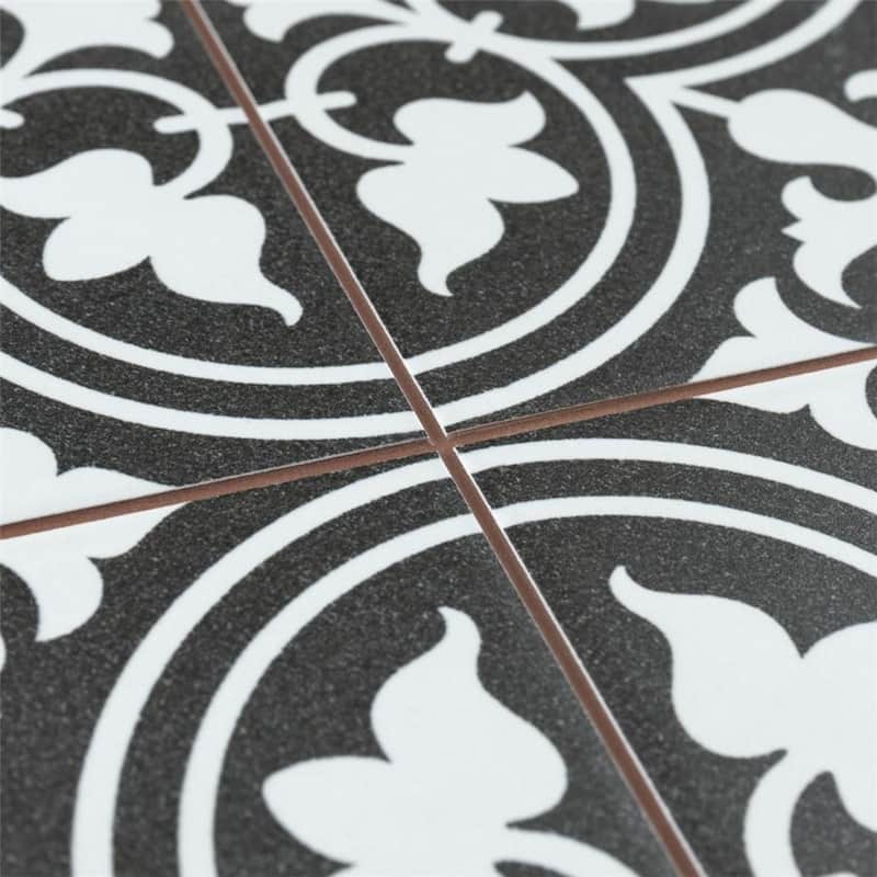 Merola Tile Harmonia Classic Black 13" x 13" Ceramic Floor and Wall Tile