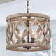 preview thumbnail 3 of 24, Modern Farmhouse 4-Light Wood Drum Chandelier Lantern Pendant Lights for Dining Room D14"*H12" - Round