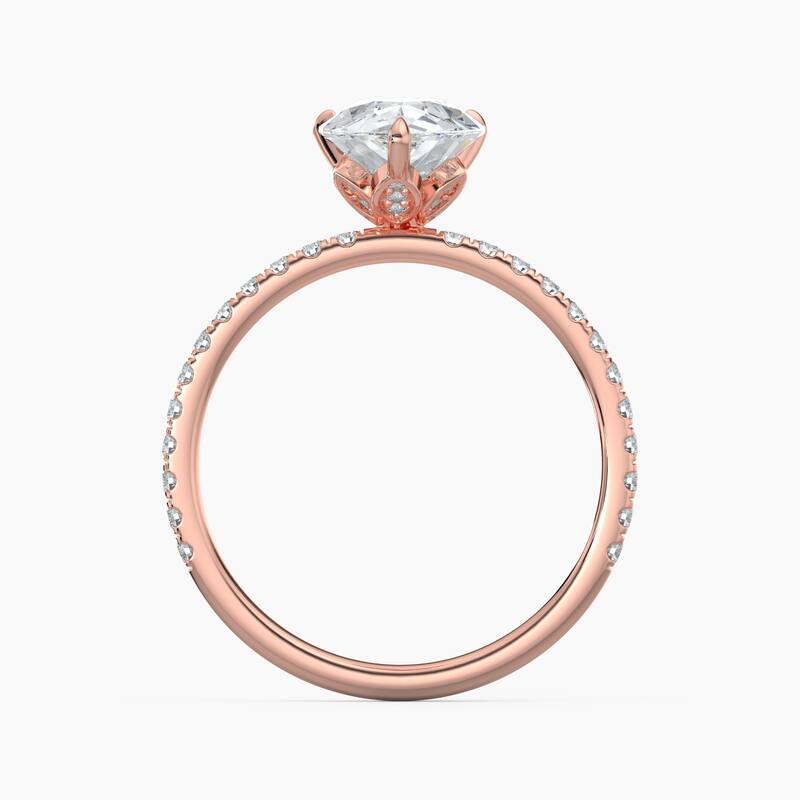 Auriya 14k Gold Pear Lab Grown Floral Petal Diamond Accent Engagement Ring 1.00 to 5.00 ct. tw. (F-G, VS)