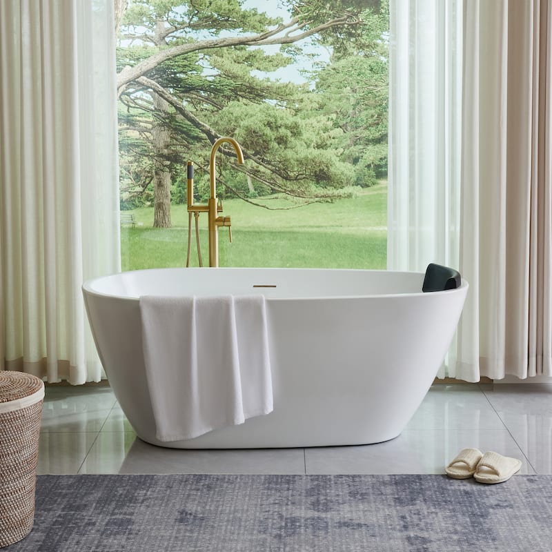 Vanity Art 59" Acrylic Freestanding Soaking Bathtub