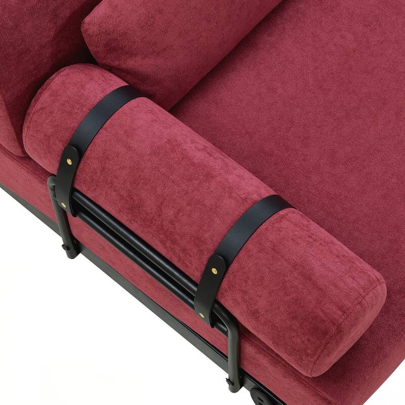 Modern Loveseat Sofa 59" Sofa Couch 2-Seater Sofa with Flexible USB Ports , Unique Cylindrical Armrests for Living Room
