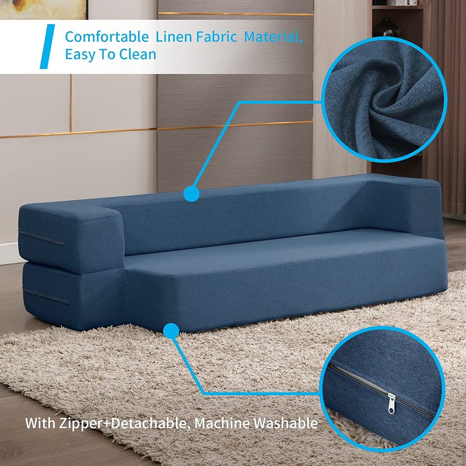 Convertible foam sofa hot sale