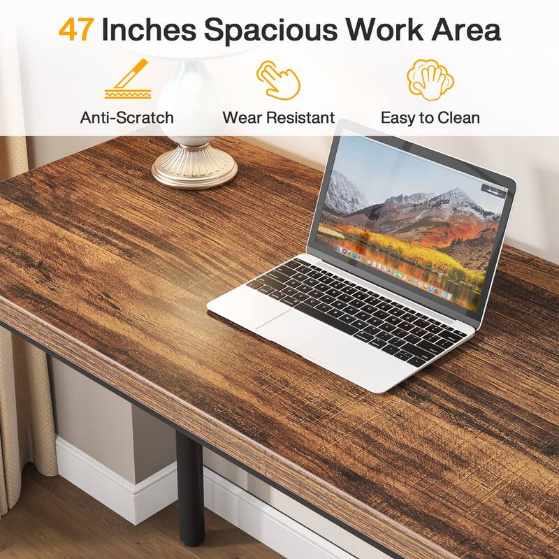 Modern Computer Desk with 5 Reversible Drawers, Storage Home Office Desk, PC/Laptop Desk, Study Writing Table Workstation