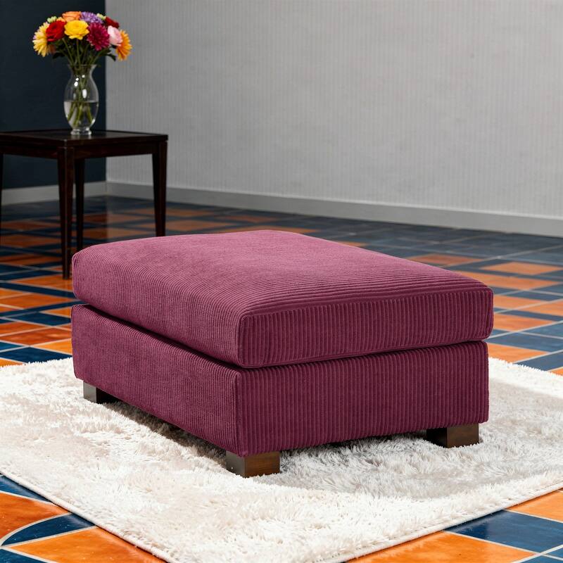 Modern Oversized striped Corduroy Ottoman