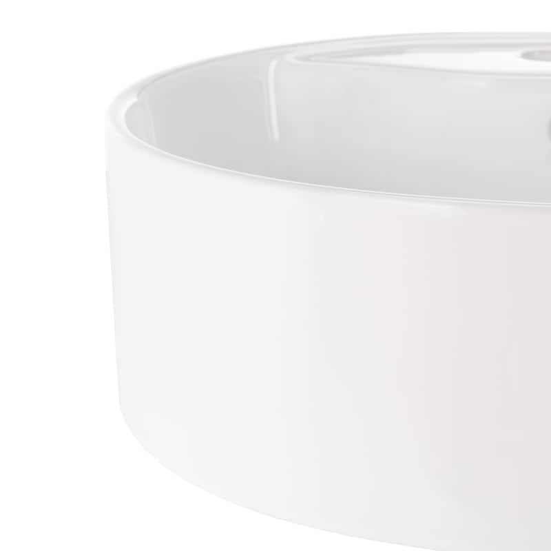 SAFAVIEH Solea Delle Porcelain Ceramic Vitreous Oval 20 Inch White Bathroom Vessel Sink - 20.1" x 16.7" x 5.9" - 20Wx17Dx6H