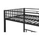 preview thumbnail 10 of 15, Industrial Modern Triple Twin Bunk Bed with Sturdy Metal and Safety Guardrail, Noise Reduced, No Box Spring Needed, Black