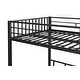 preview thumbnail 10 of 15, Modern Triple Twin Bunk Bed, Black, Sturdy Metal and Safety Guardrail