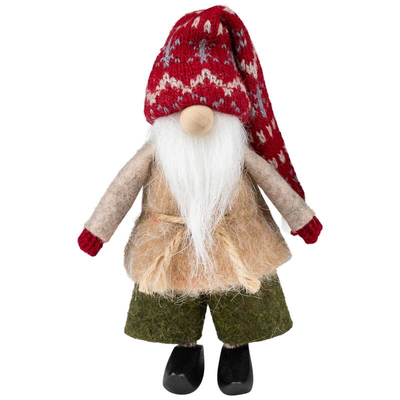Standing Nordic Gnomes Christmas Decorations - 4.75" - Set of 2