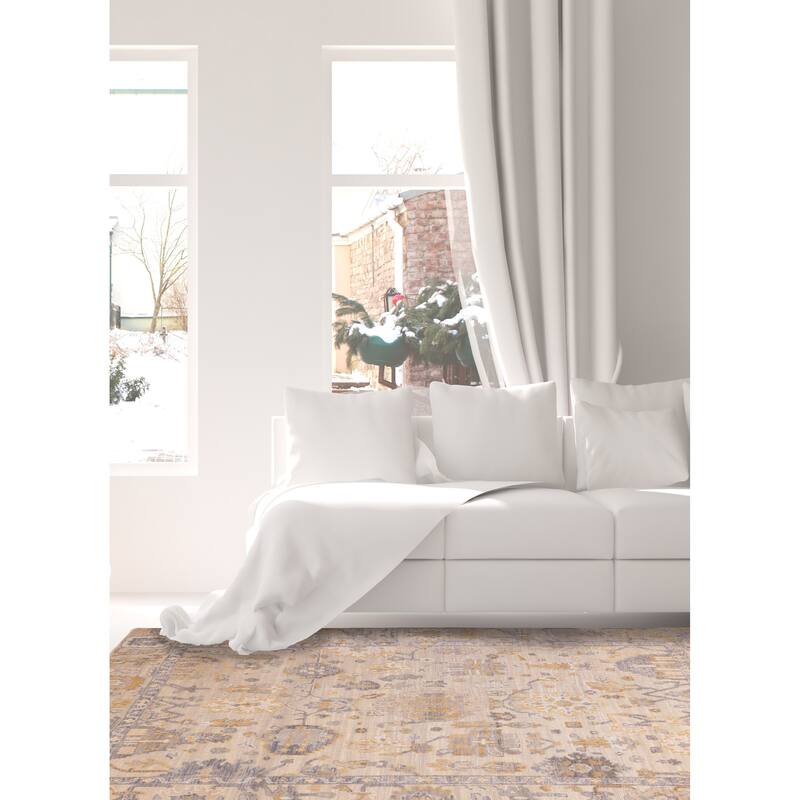 ECARPETGALLERY Hand-knotted Finest Oushak Khaki, Taupe Wool Rug - 8'9 x 13'0