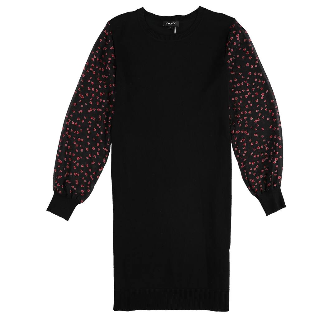 DKNY Womens Heart Sleeve Sweater Dress,, Black, Small - Overstock - 41980724 DKNY Womens Heart Sleeve Sweater Dress,, Black, Small - Overstock - 41980724