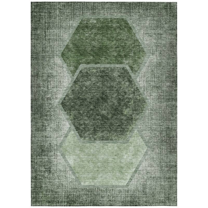 HomeRoots Geometric Transitional Rectangle Outdoor Rug