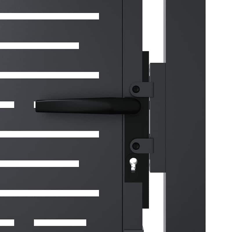 vidaXL Garden Gate Decorative Door Outdoor Anthracite Steel Square Design - 43.3 x 61.0"