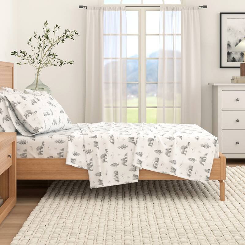 Linery & Co. Winter Turkish Cotton Double-Brushed Flannel Bed Sheet Set