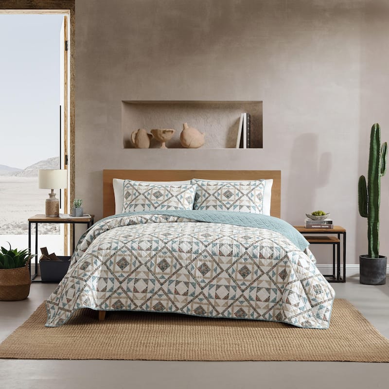Wrangler Annie Cotton Reversible Blue Quilt Set