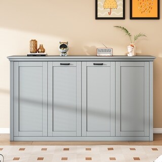 Twin Size Murphy Bed Can be Folded into a Cabinet Folding Bed, Grey