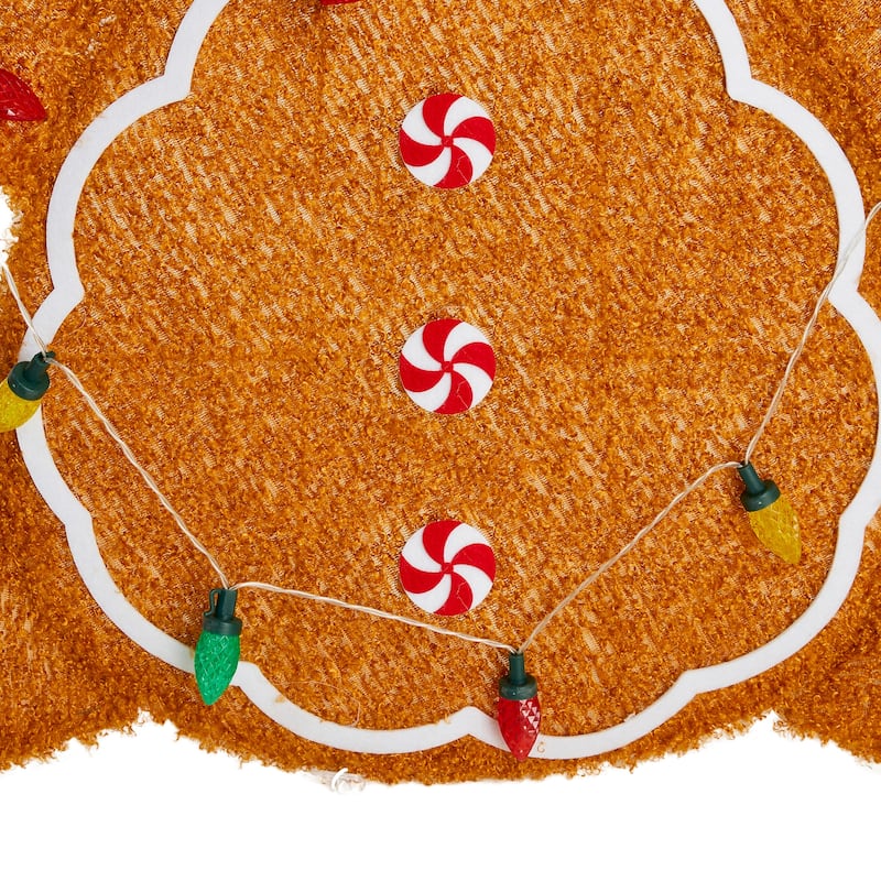 Glitzhome S/3 Lighted Christmas 2D Fabric Gingerbread Family Decor - Gingerbread Family