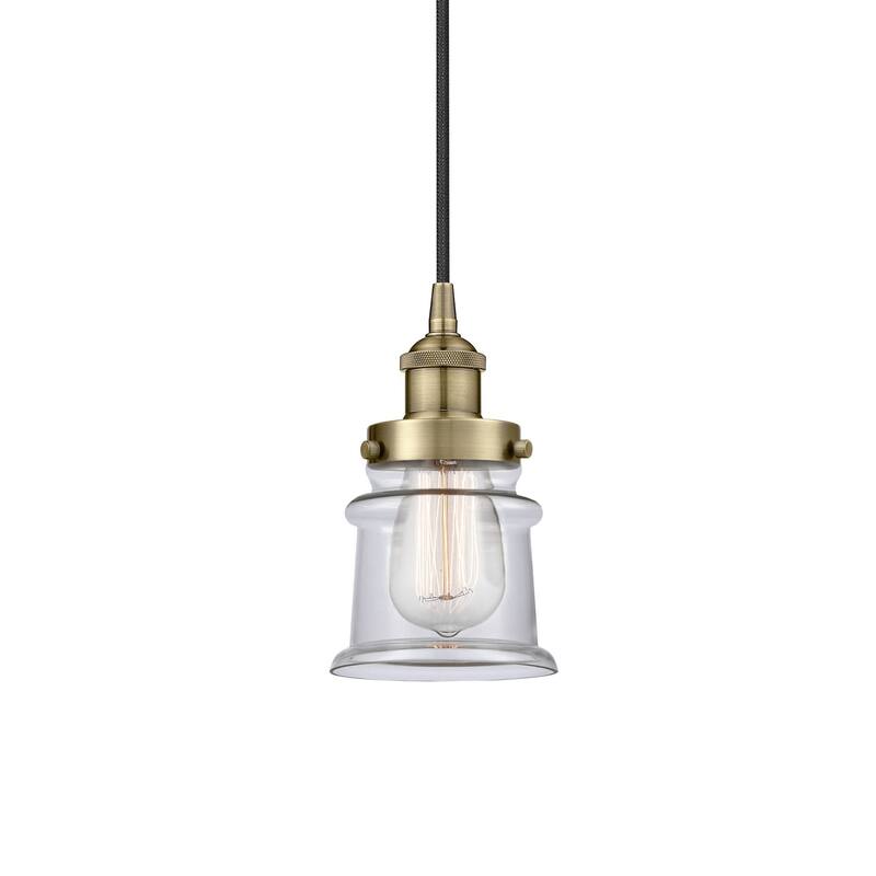 Innovations Lighting 616-1PH-9-5 Canton Pendant Canton 5" Wide Mini - Antique Brass / Clear