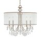 preview thumbnail 1 of 4, Hampton 5 Light Drum Shade Chrome Chandelier - 24'' W x 23'' H 24'' W x 23'' H